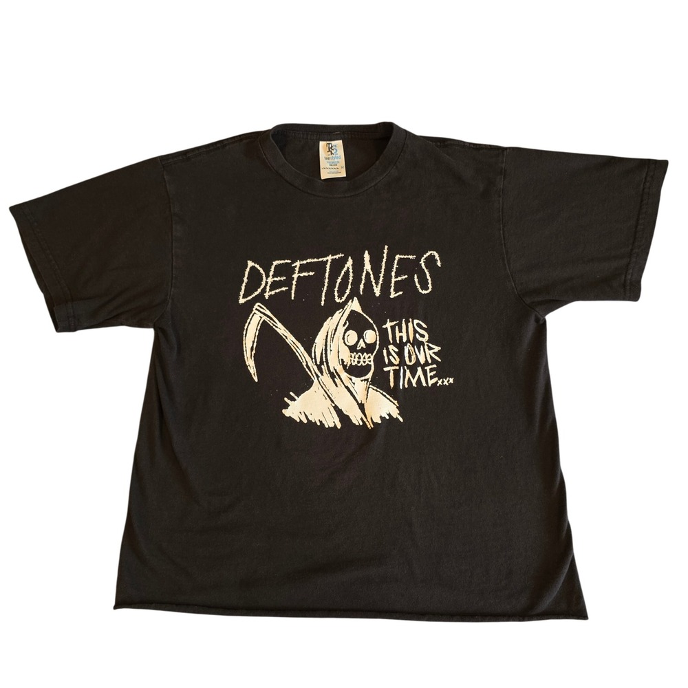 Deftones Grim Reaper This Is Our Time Graphic Tee Black Slight Crop Mens Medium